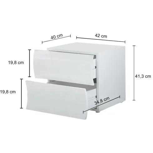 Comodino 2 Cassetti Antracite Opaco in Legno Camera da Letto