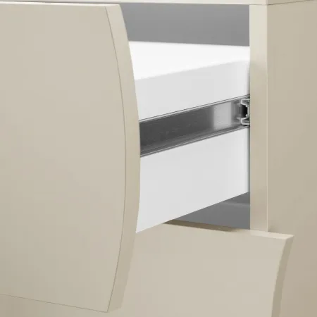 Comodino con 2 Cassetti Beige Cachemire in Legno Camera da Letto