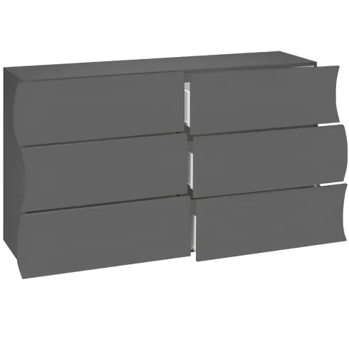 Cassettiera Madia con 6 Cassetti 150 cm in Legno Antracite Opaco
