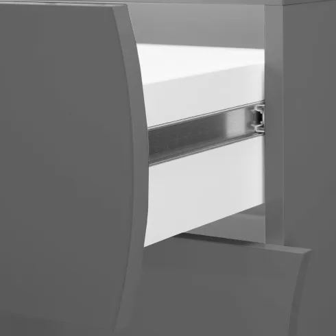 Cassettiera Madia con 6 Cassetti 150 cm in Legno Antracite Opaco