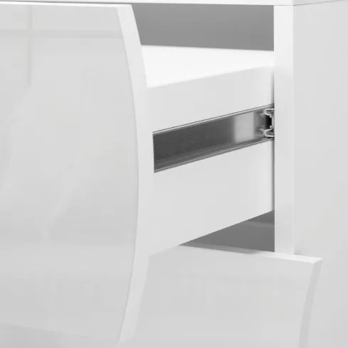 Madia a 2 Ante e 4 Cassetti Credenza in Legno Mobile Bianco da Ingresso