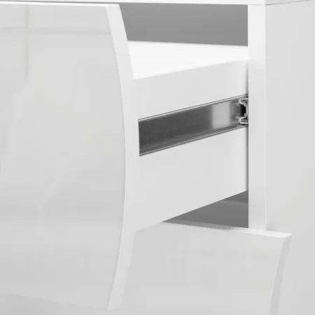 Madia Bianco Lucido con 1 Ante e 4 Cassetti Credenza in Legno da Ingresso