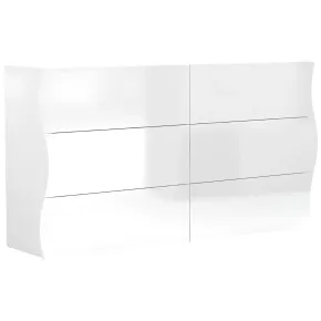 Credenza Orizzontale con 6 Cassetti Bianco Lucido per Soggiorno Madia