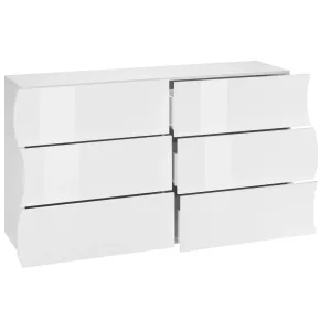 Credenza Orizzontale con 6 Cassetti Bianco Lucido per Soggiorno Madia 2