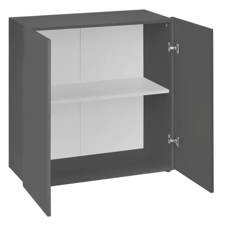 Credenza Multiuso 2 Ante Battenti Mensola Antracite Madia in Legno