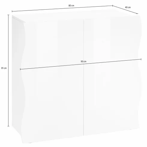 Credenza Multiuso 2 Ante Battenti Mensola Antracite Madia in Legno
