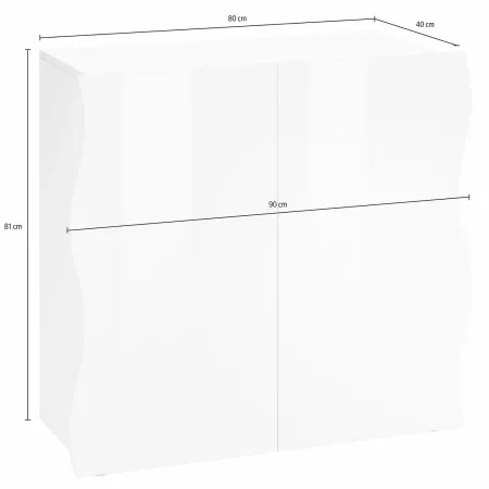 Credenza Multiuso 2 Ante Battenti Mensola Antracite Madia in Legno