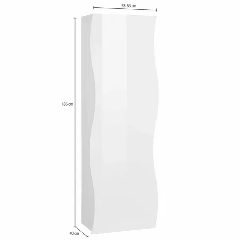 Armadio 1 Anta 190 Mobile con Mensole Design Originale Bianco per Ingresso