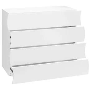 Como a 4 Cassetti Cassettiera in Legno Mobile Bianco Lucido da Ingresso 2