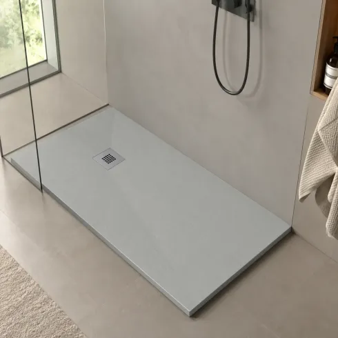 Piatto Doccia Slim Grigio da 70 a 210 cm in Resina Marmo | BricoShop24