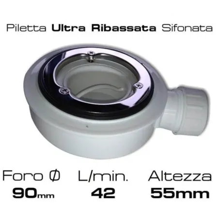 Piatto Doccia Nero Effetto Pietra Slim Filo Pavimento 70 80 100 120 140 Piletta