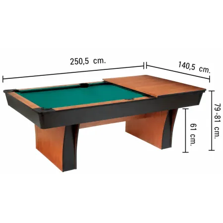 Biliardo Tavolo Piano Ardesia 200x100 cm Effetto Legno da Interno