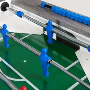 Calciobalilla Rovere Grigio Aste Rientranti Campo in Vetro Temperato 2