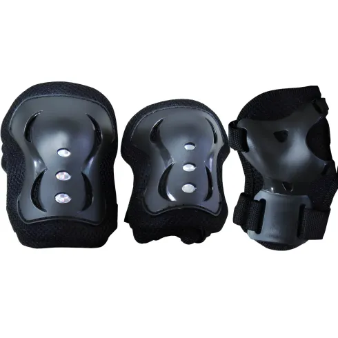 Set Protezioni Ragazzi Nero per Bici Skateboard Pattini Ergonomico