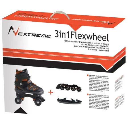 Pattini 3 in 1 a Rotelle in Linea da Ghiaccio Regolabili 38-41 Arancio