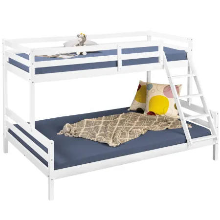 Struttura Letto a Castello 90x200 e 140x200 cm in Legno Bianco
