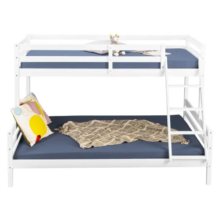 Struttura Letto a Castello 90x200 e 140x200 cm in Legno Bianco