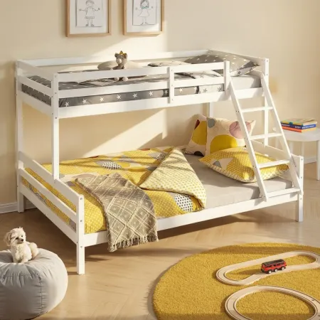 Struttura Letto a Castello 90x200 e 140x200 cm in Legno Bianco
