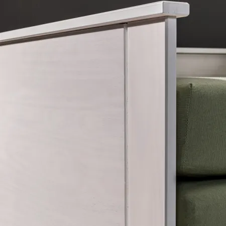 Divano Letto Singolo 90x200 cm in Legno Bianco con 2 Cassetti