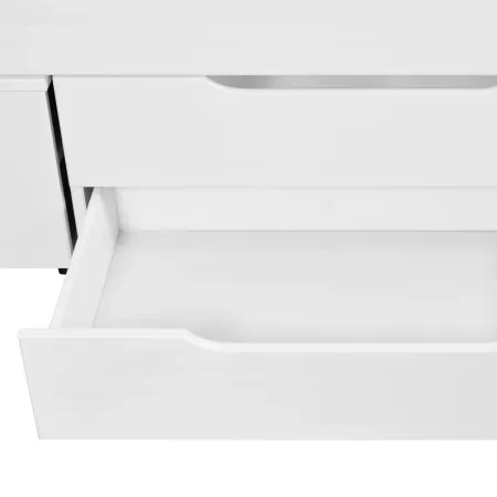 Letto Matrimoniale 160x200 cm Legno Bianco con Rete Cassetti Comodini