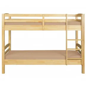 Letto a Castello 90x200 cm Legno Massello Naturale con 2 Reti Singole 2