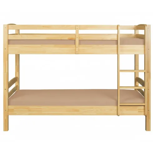 Letto a Castello 90x200 cm Legno Massello Naturale con 2 Reti Singole