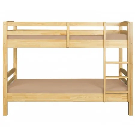Letto a Castello 90x200 cm Legno Massello Naturale con 2 Reti Singole