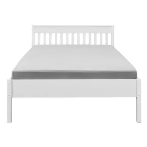 Letto Matrimoniale 180x200 cm in Pino Massello Bianco con Testiera 2