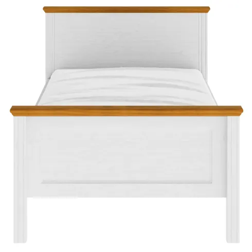 Struttura Letto Singolo 90x200 cm in Pino Massello Bianco Rovere