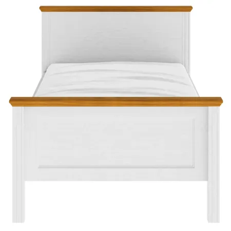 Struttura Letto Singolo 90x200 cm in Pino Massello Bianco Rovere