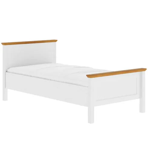 Struttura Letto Singolo 90x200 cm in Pino Massello Bianco Rovere