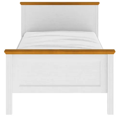 Letto Una Piazza e Mezza 120x200 cm in Pino Massello Bianco Rovere