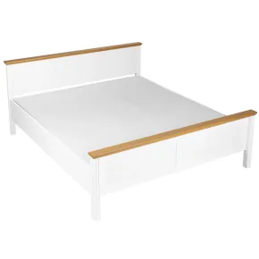Letto Matrimoniale 180x200 cm Pino Massello Bianco Rovere con Testiera