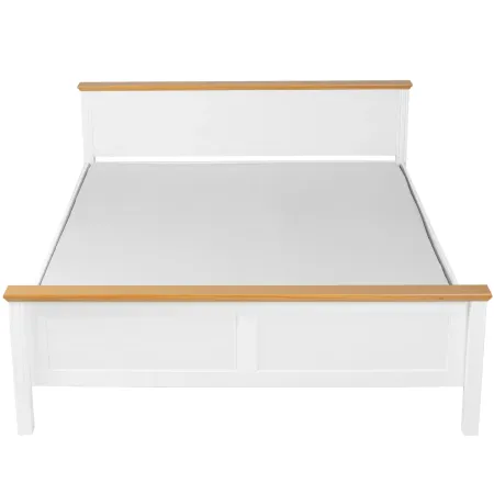 Letto Matrimoniale 180x200 cm Pino Massello Bianco Rovere con Testiera