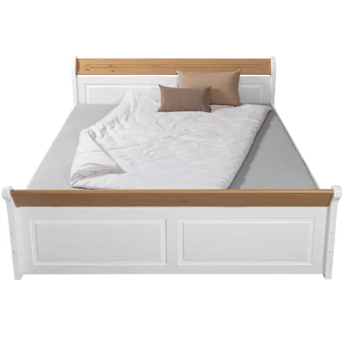 Letto alla Francese 180x200 Pino Massello Bianco Rovere con Cassetto