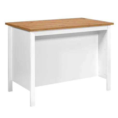 Tavolo Bar da Cucina Bianco Rovere Isola con Anta Cassetti Soft-Close