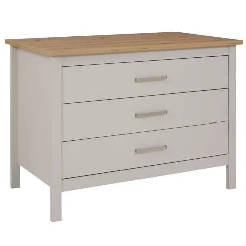 Isola da Cucina Beige Rovere Tavolo Bar con 3 Cassetti Soft-Close