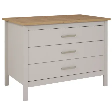 Isola da Cucina Beige Rovere Tavolo Bar con 3 Cassetti Soft-Close