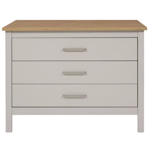 Isola da Cucina Beige Rovere Tavolo Bar con 3 Cassetti Soft-Close