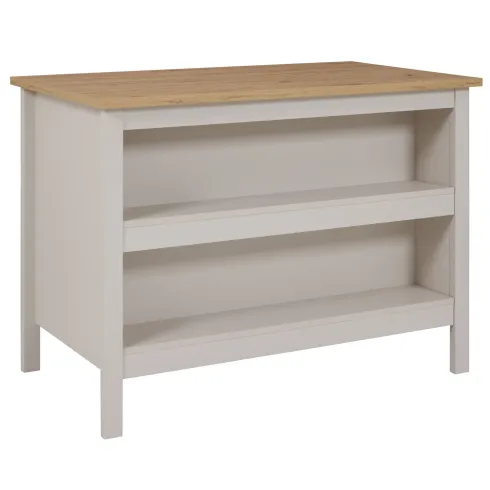 Isola da Cucina Beige Rovere Tavolo Bar con 3 Cassetti Soft-Close