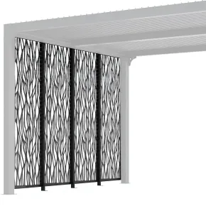 Set 4 Pannelli in Acciaio Antracite per Pergola Bioclimatica Lato 3 m