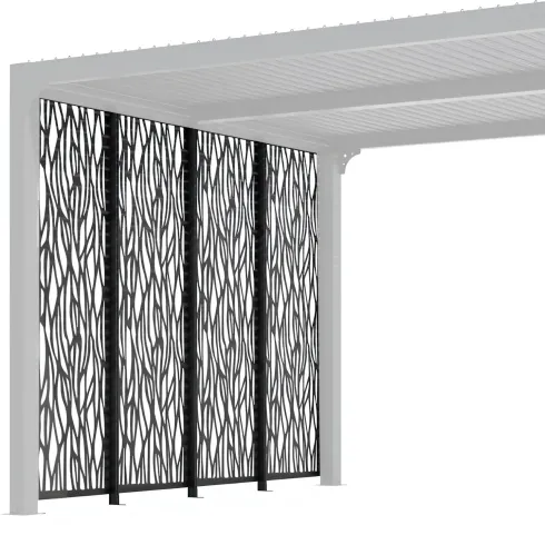 Set 4 Pannelli in Acciaio Antracite per Pergola Bioclimatica Lato 3 m