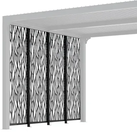Set 4 Pannelli in Acciaio Antracite per Pergola Bioclimatica Lato 3 m
