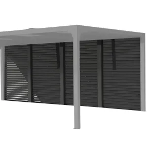 Set 3 Veneziane Laterali Alluminio per Pergola Bioclimatica Lato 3,6 m