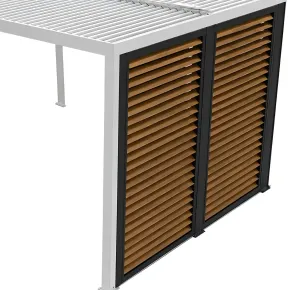 Veneziane 2 Pannelli Effetto Legno per Pergola Bioclimatica Lato 3 m