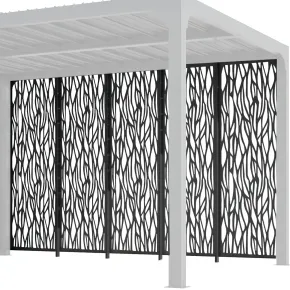 Set 5 Pannelli Acciaio Antracite per Pergola Bioclimatica Lato 3,6 m