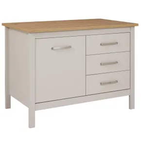 Tavolo Bar da Cucina Beige Rovere Isola con Anta Cassetti Soft-Close