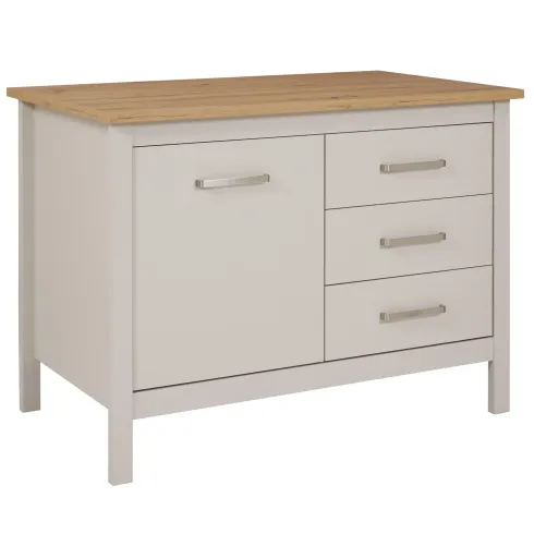 Tavolo Bar da Cucina Beige Rovere Isola con Anta Cassetti Soft-Close