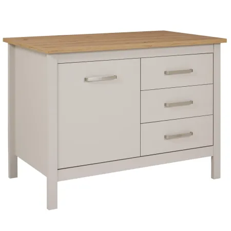 Tavolo Bar da Cucina Beige Rovere Isola con Anta Cassetti Soft-Close