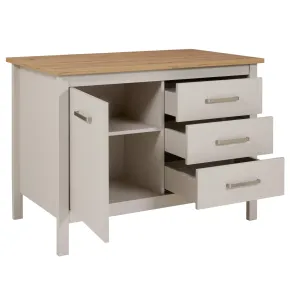 Tavolo Bar da Cucina Beige Rovere Isola con Anta Cassetti Soft-Close 2